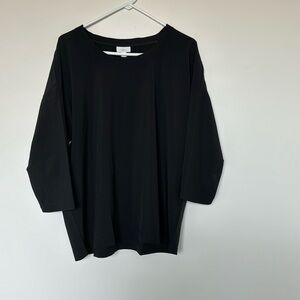 J. Jill Fit Black Quarter Sleeve Top